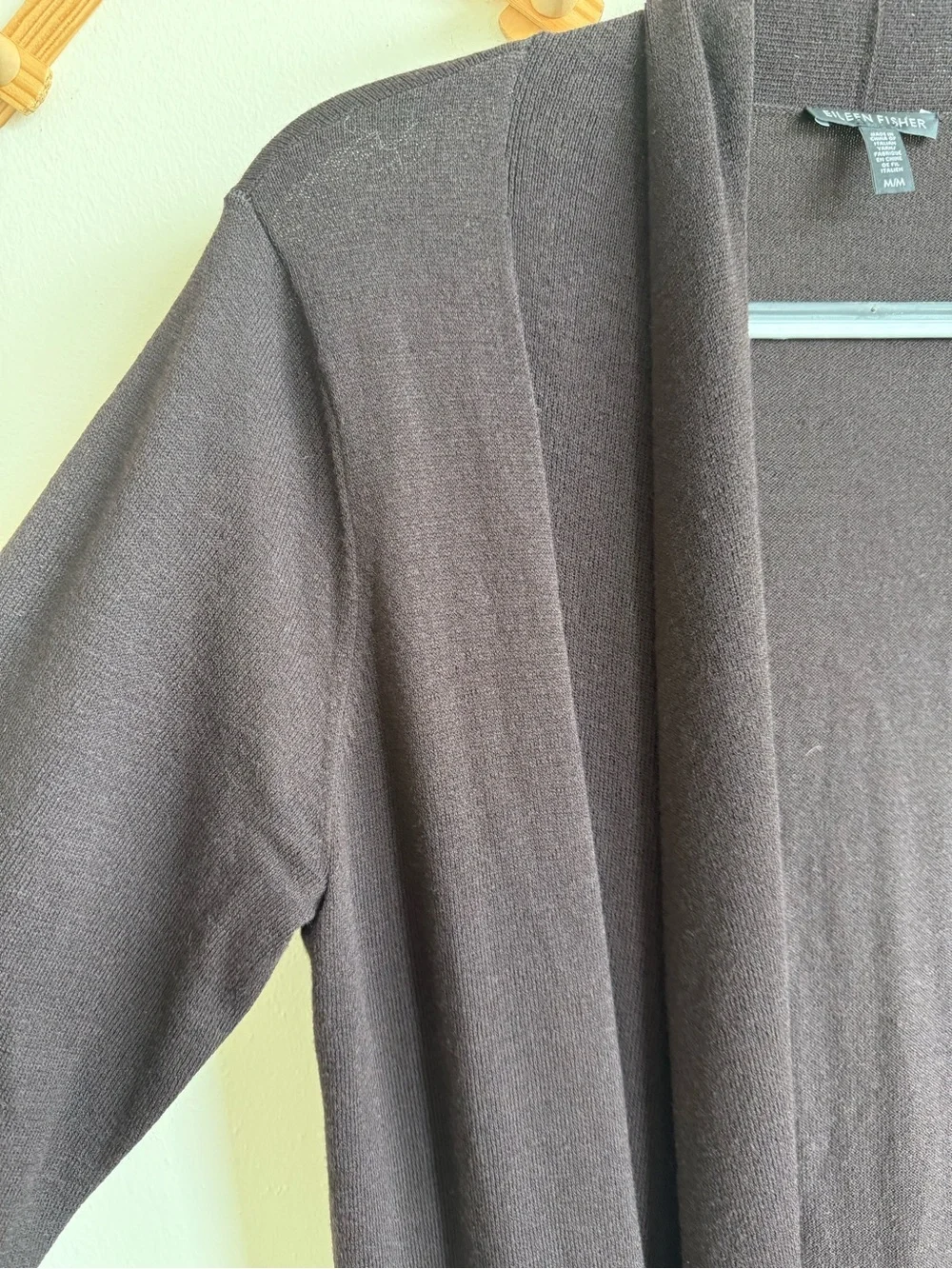 Eileen Fisher 100% wool Open Front Long Cardigan - Picture 3 of 7